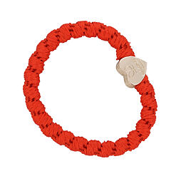 Haargummi By Eloise London Woven Gold Heart 1 St. Red Orange