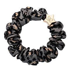Haargummi By Eloise London Skinny Silk Scrunchie Gold Star 1 St. Grey Leopard