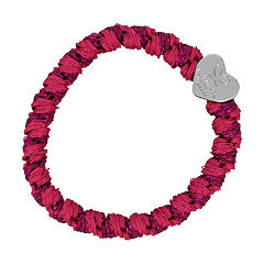 Haargummi By Eloise London Woven Silver Heart 1 St. Magenta