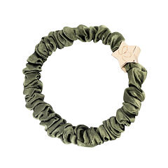Haargummi By Eloise London Skinny Silk Scrunchie Gold Star 1 St. Olive Green