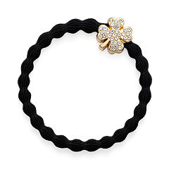 Haargummi By Eloise London Bling Charms Gold Diamanté Clover Leaf 1 St. Black