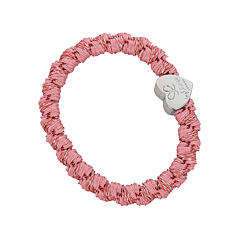 Haargummi By Eloise London Woven Silver Heart 1 St. Flamingo Pink