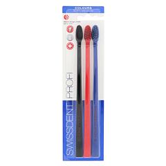 Zahnbürste Swissdent Profi Colours Trio Soft-Medium 3 St. Black, Red, Blue