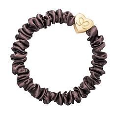 Haargummi By Eloise London Skinny Silk Scrunchie Gold Heart 1 St. Mocha