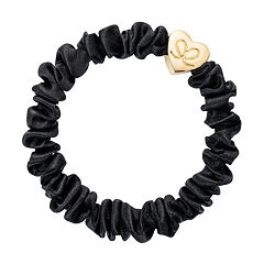 Haargummi By Eloise London Skinny Silk Scrunchie Gold Heart 1 St. Black