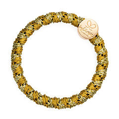 Haargummi By Eloise London Woven Gold Circle 1 St. Olive Green